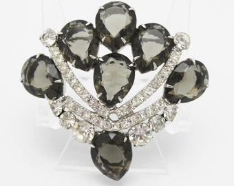 Juliana Vintage Black Diamond Rhinestone Brooch