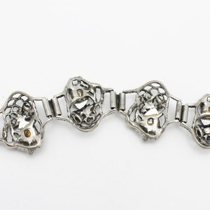 Deco Style Vintage Blue and Silvertone Bracelet image 3