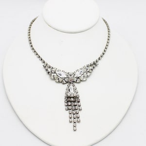 Necklace Sparkling Clear Vintage Rhinestone