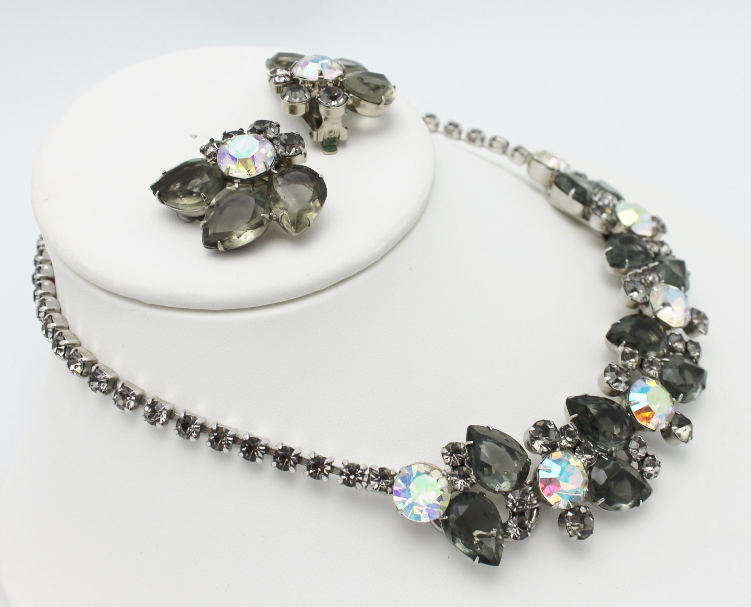 Juliana Black Diamond Necklace and Earring Set by Delizza and Elster - Etsy
