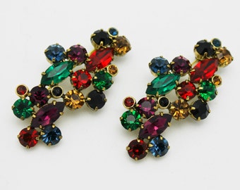 Pair of Vintage Brooches Primary Colors