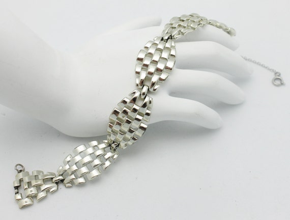 Vintage Coro Bracelet Signed Silvertone Metal - image 1