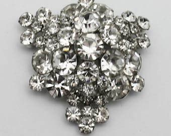 Vintage Juliana Brooch Clear Rhinestones Holiday or Bridal