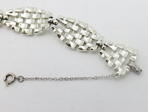 Vintage Coro Bracelet Signed Silvertone Metal - image 4
