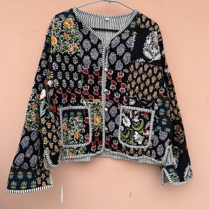 Cotton Handmade Reversible Quilted Short Jacket/Coat,Women Wear New Style Coat,Partywear OR Gift For Her
