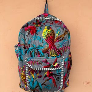 Cotton Travel Quilted Backpack, Large Capacity Handbag, Travel Bag, Canvas Bag, Daily Bag, school backpack student zip school bag