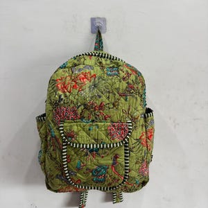 Cotton Patch Work Travel Quilted Backpack, Large Capacity Handbag, Travel Bag, Canvas Bag, Daily Bag, school backpack student zip school bag