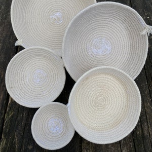 Handmade Cotton Rope Basket, tray, basket, home, gift basket, natural, 100% cotton, birthday, Thanksgiving, table setting, holidays