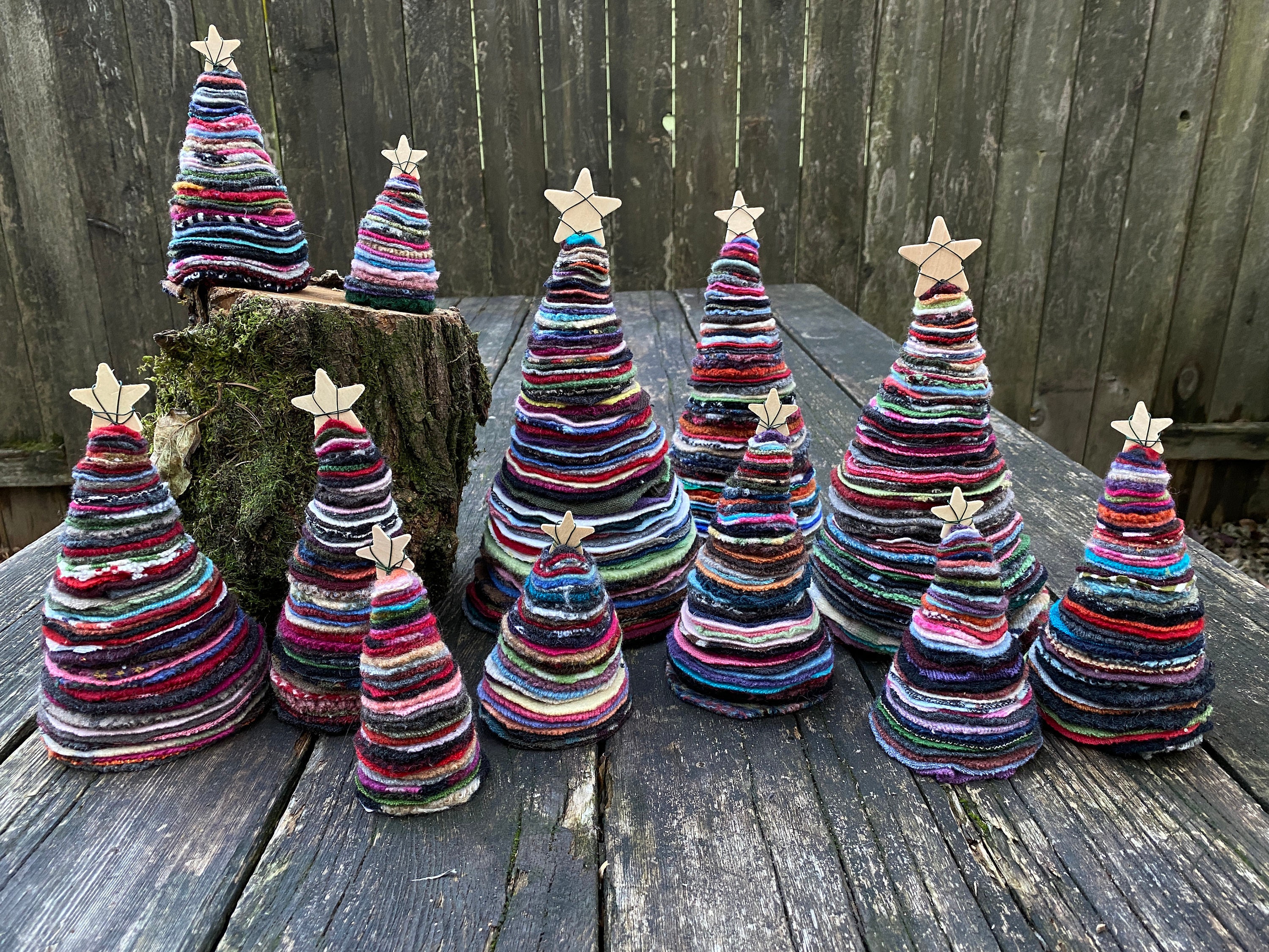 Repurposed Wool Christmas Tree 100% Recycled Felt Christmas - Etsy