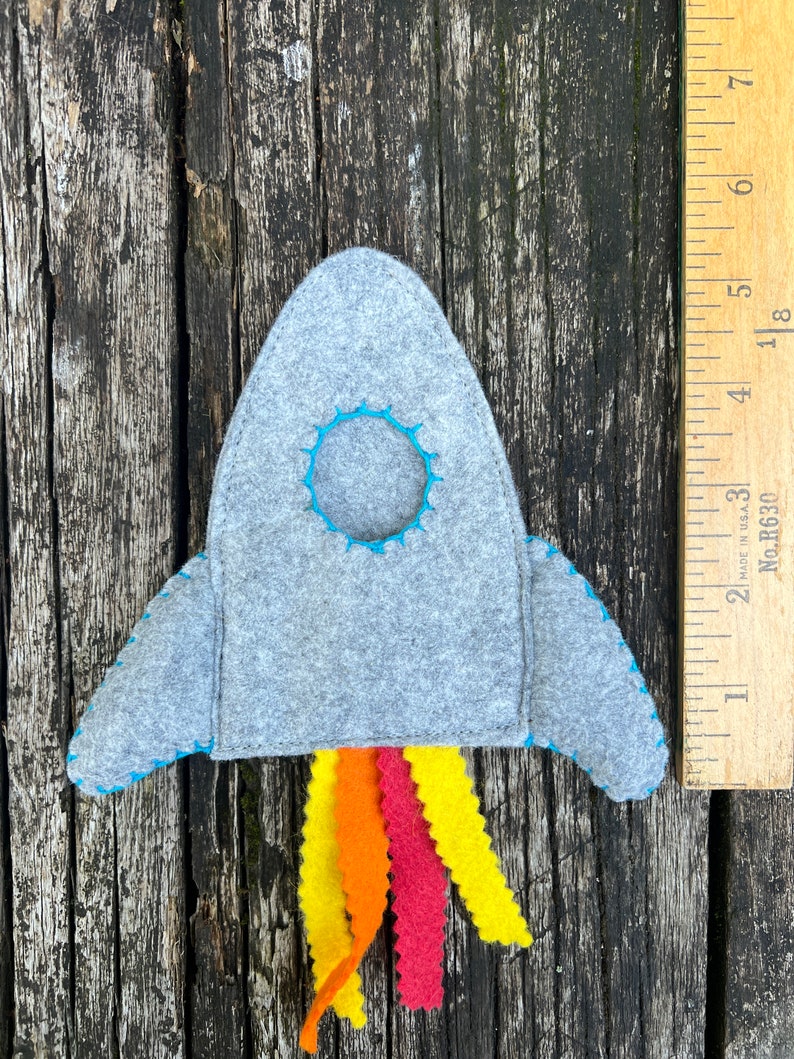Wool Felt Rocket With Astronaut Toy, NASA, Waldorf, Montessori, Outer ...
