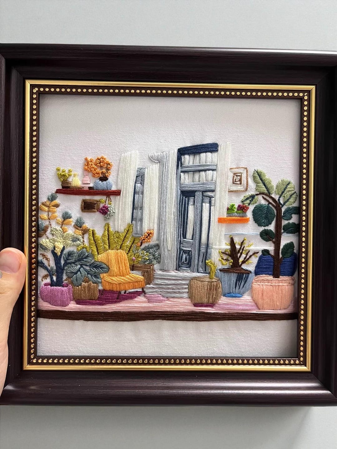 3D Botanical Embroidery Wall Art – Slow Made Floral Textile Art ...