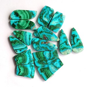 Hand polished chrysocolla malachite cabochon jewelry supply
