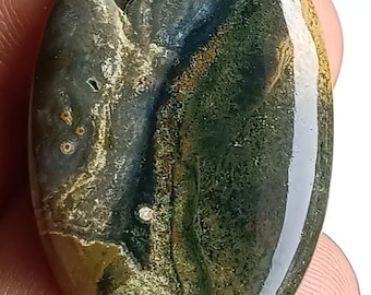 Cabujón druzy de jaspe oceánico / Piedra preciosa natural hecha a mano para joyería / 35 x 22 x 6 mm / 36,20 cts / S600
