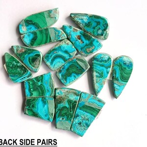 Flat back chrysocolla malachite cabochon stone