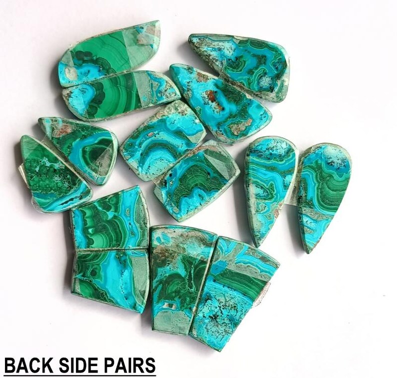Flat back chrysocolla malachite cabochon stone