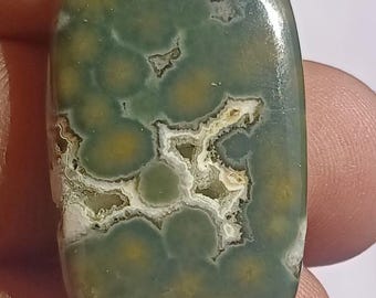 Cabujón druzy de jaspe oceánico / Fabricación de joyas / Colgante de alambre / 29 x 20 x 5 mm / 24,20 cts / S640