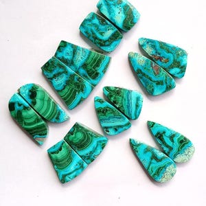 Natural chrysocolla malachite stones for earrings and pendants