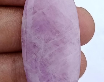 Handmade Pink Kunzite Cabochon | Spiritual Gemstone (47x21x7mm)
