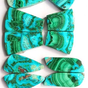 Green blue chrysocolla malachite gemstone cabochon lot