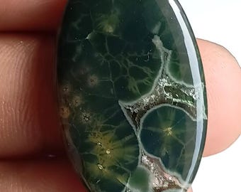 Cabujón druzy de jaspe oceánico natural / Cabujón pulido para joyería con alambre / 32 x 19 x 4 mm / 18,90 cts / S601
