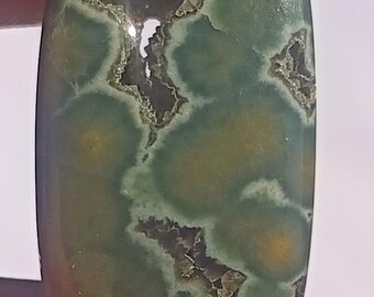 Cabochão almofada de drusa de jaspe oceânico natural | Gema para feriados espirituais | 26x18x6mm | 22,05 quilates | S641