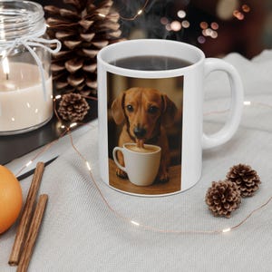 Cute Dog Ceramic Mug for Animal Lovers, Coffee Cup, Pet Gift, Dog Mom Gift, Funny Pet Lover Mug