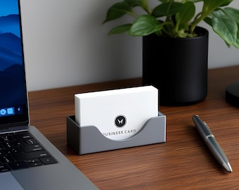 Modern Business Card Holder – Minimalist Desk Card Stand