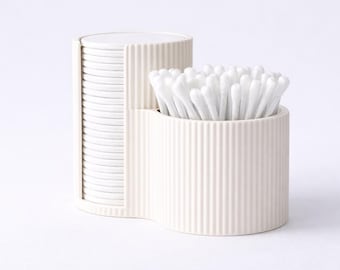 Wattestäbchen & Padhalter | Minimal Badezimmer Vanity Organizer