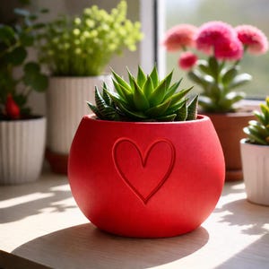 Heart Shaped Planter | Mini Succulent Pot, Desk Decor