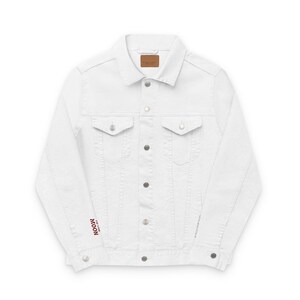 Uniseks geborduurd spijkerjack, trendy streetwear-bovenkleding, uniek stadscadeau