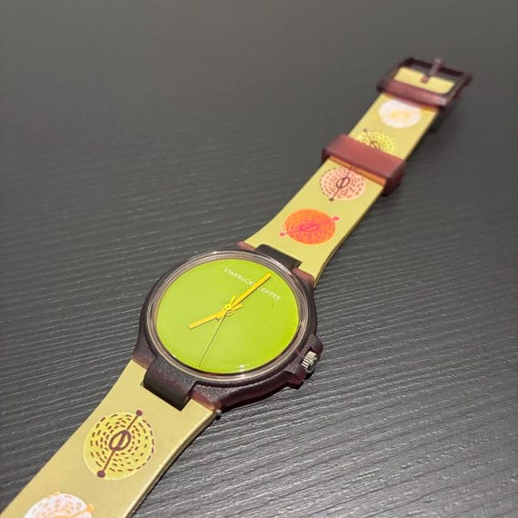 Starbucks Coffee Branded Quartz Watch — Green Dial / Illustrated Strap