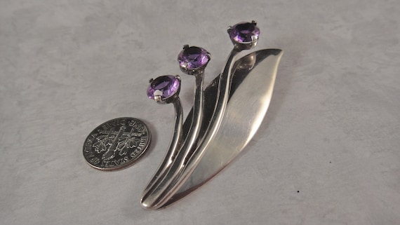 Vintage Miguel Melendez Sterling Taxco Flower Broo
