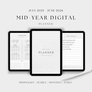 Mid-Year Digital Planner 2025-2026: Hyperlinked iPad PDF for GoodNotes (Digital Download)