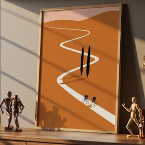 Cycling Poster – Minimalist Tuscan Road Art – Modern Bike Wall Print – Perfect Home Decor for Cyclists and Sport Lovers