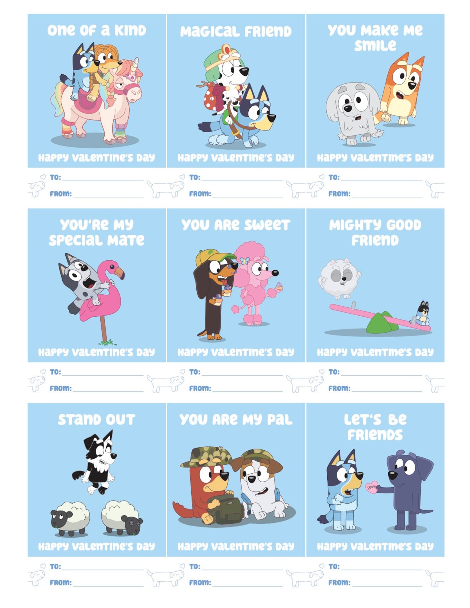 Bluey Valentines Cards Printable Free - Printable World Holiday