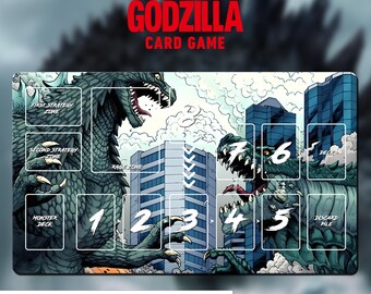 ゴジラ襲来 プレイマット - ゴジラ カードゲーム - 24インチ x 14