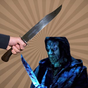 Rob Zombie Halloween Knife Replica – Michael Myers Horror Movie Prop – Handmade Bowie Style Ghostface Knife – Slasher Movie Knife