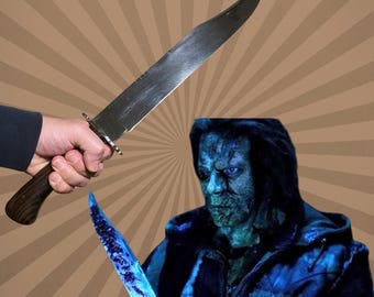 Rob Zombie Halloween Knife Replica – Michael Myers Horror Movie Prop – Handmade Bowie Style Ghostface Knife – Slasher Movie Knife