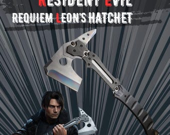 Resident Evil Requiem Upgraded Axe of Leon Kennedy | Comes With Leather Sheath | RE9 Full Tang Survival Hatchet For Display & Cosplay