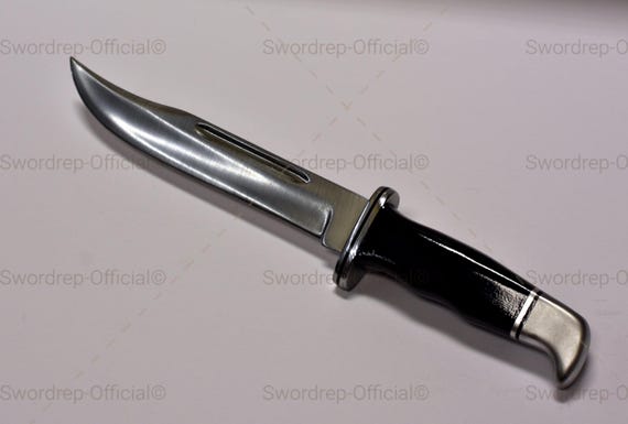 Scream Knife Replica – Handmade Buck 120 Hunting Knife Ghostface Prop – Horror Movie Costume Accessory – Halloween Scary Knife Prop