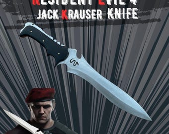 RE4 Jack Krauser Knife Replica | High quality Handmade Metal Knife | Resident Evil Game Collectible