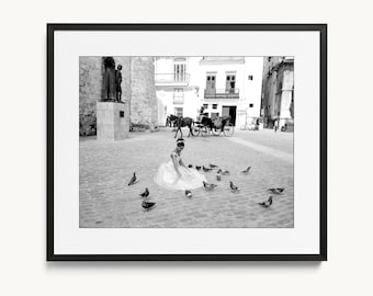 Photo #24. Happy Young Woman in an Airy White Dress, Surrounded by Birds. Fine Art Photography Prints, Dreamy Picture with Positive Energy