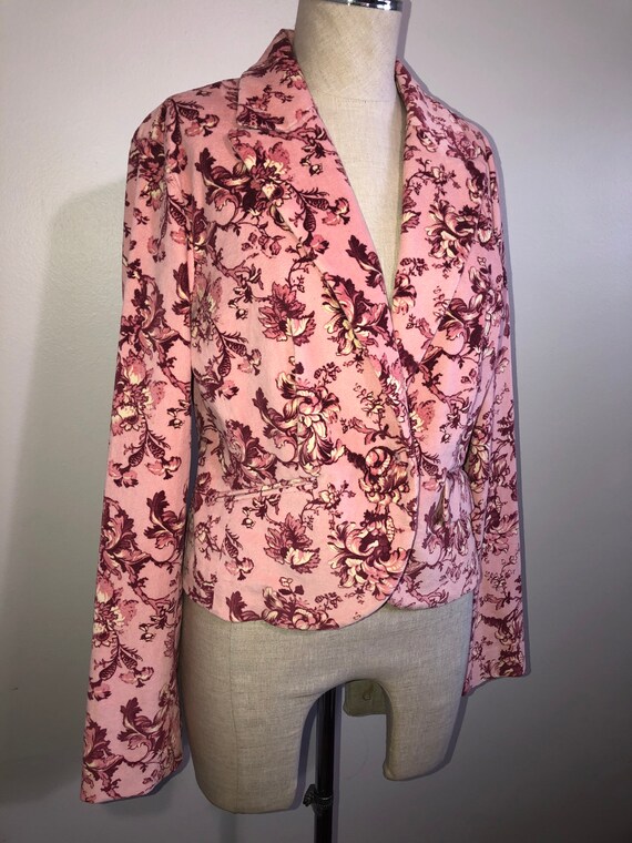 Corduroy Retro Jacket Corduroy blazer Floral blazer Floral Jacket Retro blazer Work to Weekend Corduroy blazer Fine wale cord