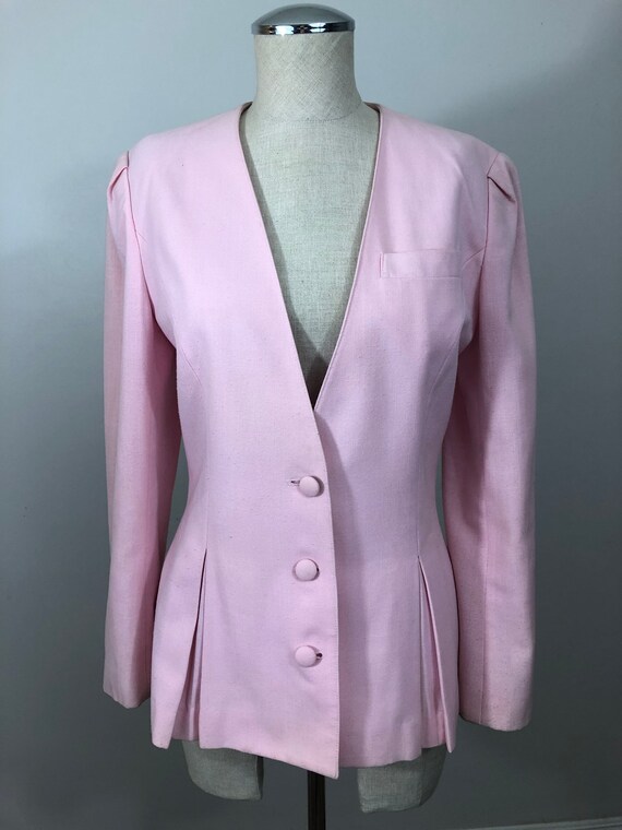 Vintage Patricia Roberts Pink Pleated Blazer Jacke
