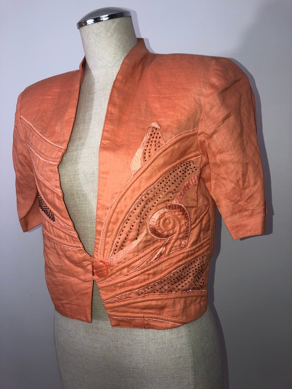coral bolero jacket