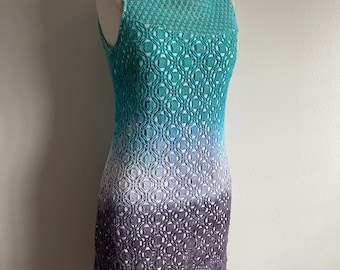 Vintage Gradient Tie dye Sleeveless Sheath Dress
