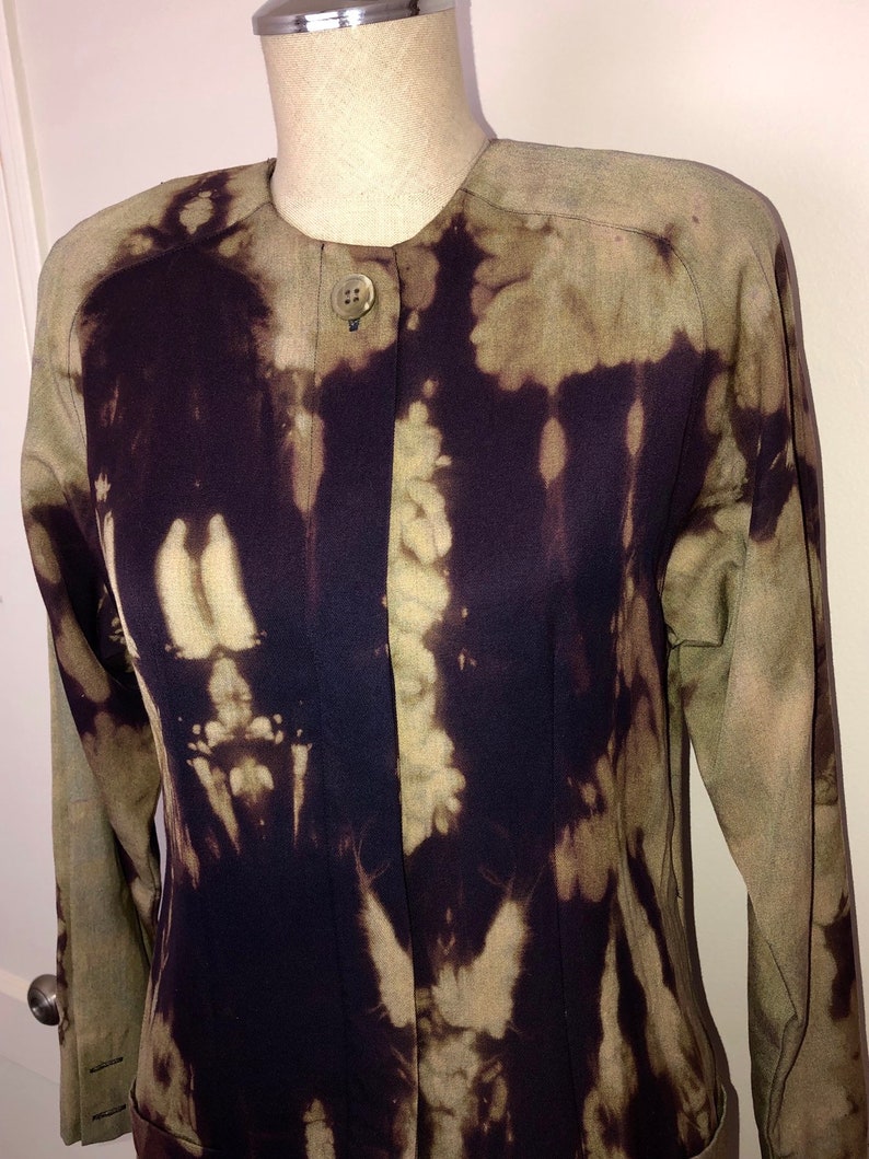Bleached Tie Dye Nordstrom Point Of View Button Down Shift Dress with Pockets