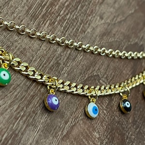Colorful Evil Eye Protection Nose Chain - Nose to Ear Chain - Energy - Spiritual - Meditate - Boho - Prosperity