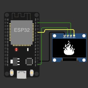 ESP32 OLED Fire Animation Code, Pixel Art for SSD1306 Custom Display, DIY Electronics Project, Instant Download
