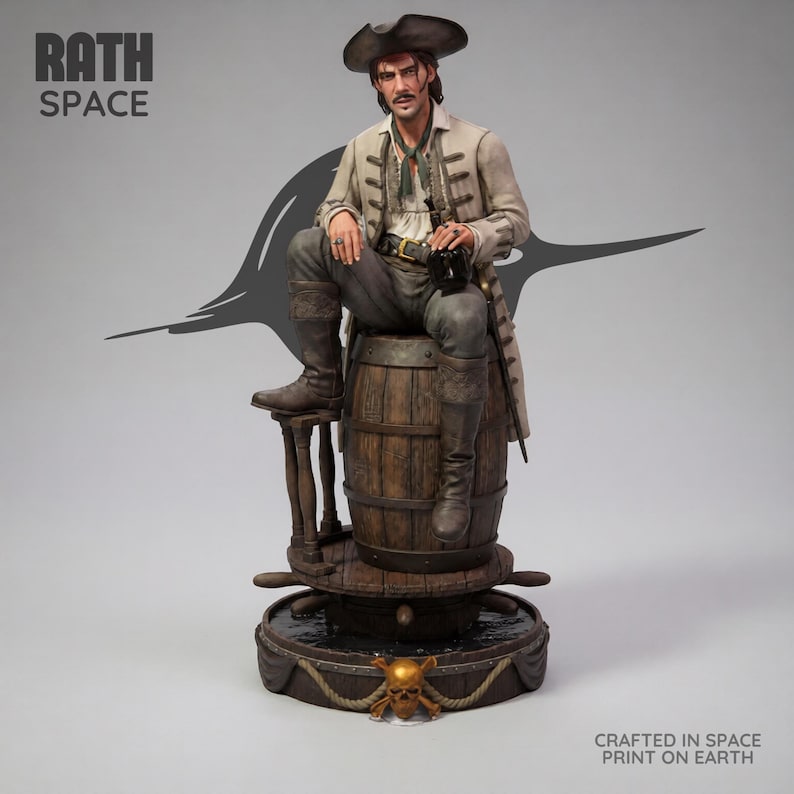 Jack Rackham Black Sails 1/6 Skala STL Fil 3D Utskrift Samlarfigur Resinmodell bild 4